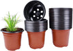 Plastic Nursery Plant Pot 100 Pack Flower Seedling Starter Pots for Little Garden Pots to Repot Succulents and Small Plants (100Pack)