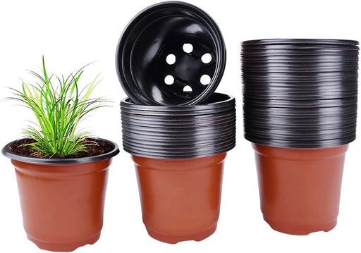 Plastic Nursery Plant Pot 100 Pack Flower Seedling Starter Pots for Little Garden Pots to Repot Succulents and Small Plants (100Pack)
