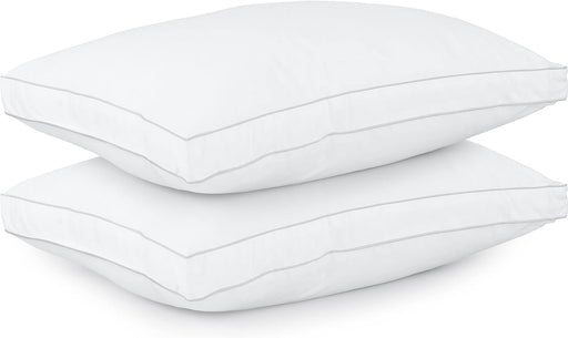 Bed Pillows for Sleeping Queen Size (White), Set of 2, Cooling Hotel Quality, Gusseted Pillow for Back, Stomach or Side Sleepers