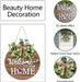 Interchangeable Seasonal Welcome Sign Front Door Decoration, Rustic round Wood Wreaths Wall Hanging Outdoor, Farmhouse, Porch, for Spring Summer Fall All Seasons Holiday Halloween Christmas.