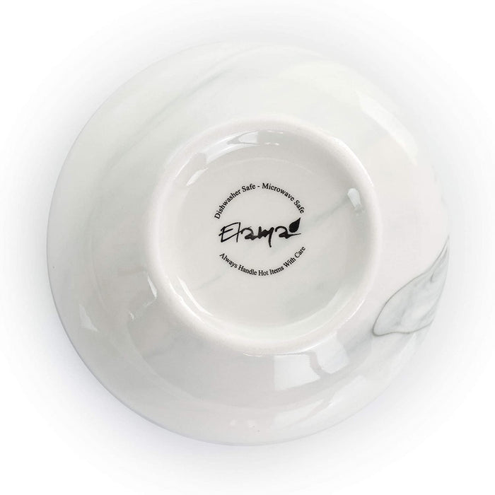 Fine round Gloss Dinnerware Dish Set, 16 Piece, Black and White Marble