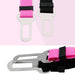 2Pcs Adjustable Pet Car Seat Dog Cat Auto Safety Leash Vehicle Seatbelt Harness (Black & Pink)