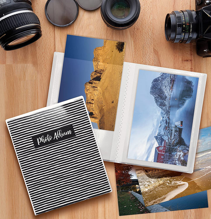 36 Photo Mini Photo Album, 4 X 6 Inch, Pack of 6, Flexible Cover with Removable Decorative Inserts, Clear View Front Cover, by , 6 Pack