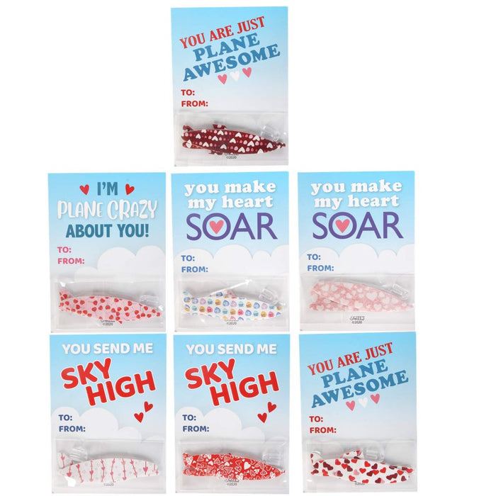 28 Valentines Day Greeting Cards with Foam Airplanes Toy for Kids Valentine’S Planes Party Favors Gift Supplies, School Classroom Exchange Prizes
