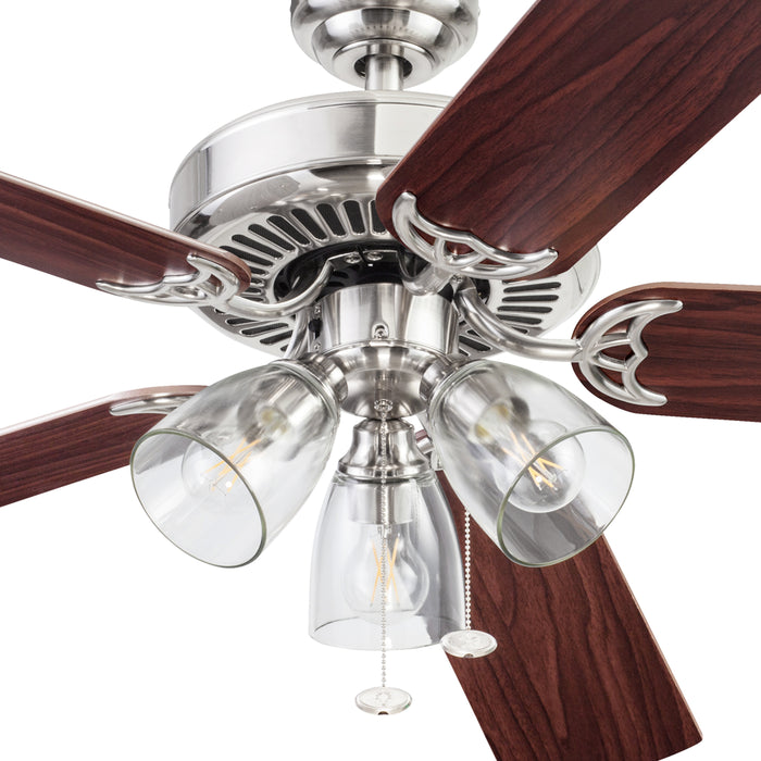 Better Homes & Gardens 52" 5 Blade Satin Nickel Ceiling Fan with 3 Lights