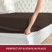 Queen Fitted Sheet - Deep Pocket Cooling Sheets up to 16 Inch - Hotel Luxury Bedding - Softest Sheets - Wrinkle, Fade, Stain Resistant - 1 Single Queen Fitted Sheet Only (Queen, Brown)