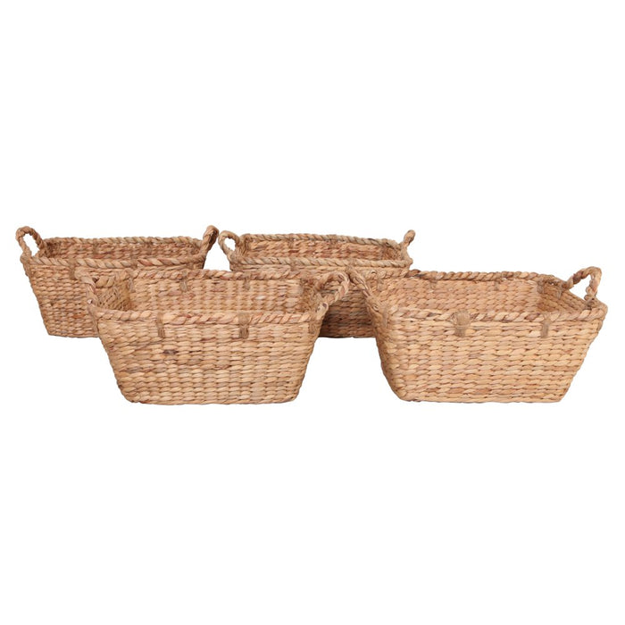 Better Homes & Gardens Rectangular Water Hyacinth Basket, Set of 4