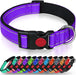 Reflective Dog Collar with Safety Locking Buckle, Adjustable Nylon Pet Collars for Extra Large Dogs, Red