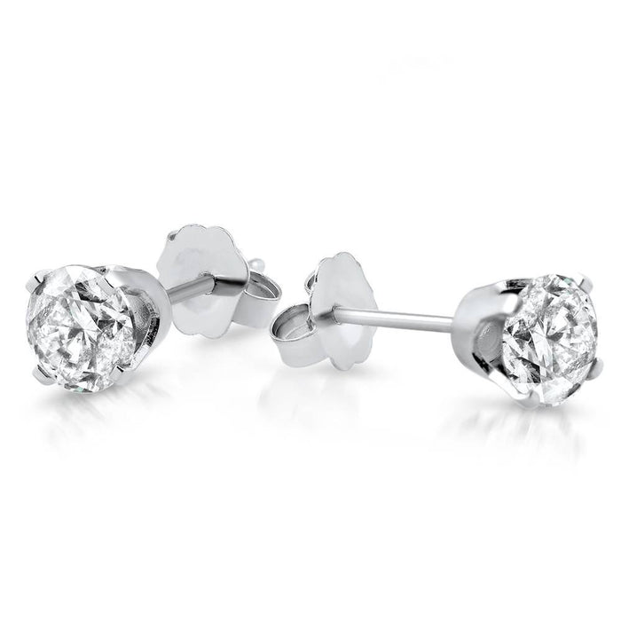 1/3 Ctw 14K White Gold Diamond Stud Earrings