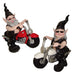 Homestyles "Biker Dude & Babe" the Biker Gnome in Leather Motorcycle Gear Riding Red and White Hogs Large Outdoor Garden Statue 12"H19:197:19
