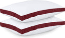 Bed Pillows for Sleeping Queen Size (Burgundy), Set of 2, Cooling Hotel Quality, Gusseted Pillow for Back, Stomach or Side Sleepers