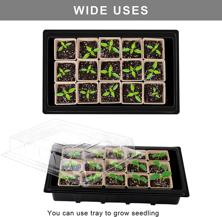 247 Pack Seed Starter Kit Including Peat Pots for Seedlings Seed Starter Tray with Plant Labels, Tool, Plastic Growing Trays Germination Tray Paper Seedling Cups for Indoor Outdoor Garden