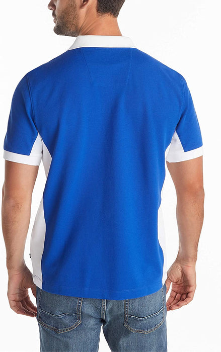 Men'S Short Sleeve Color Block Performance Pique Polo Shirt