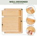 Bamboo Charcuterie Boards Cheese Board Knife Set, 15.7"X 13" Charcuterie Board and Hidden Serving Trays X2 for Charcuterie Cheese Fruit,House Warming New Home for Couple Women Mom