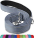 Double-Sided Reflective Dog Leash, 6 FT/5FT/4 FT, Padded Handle Nylon Dogs Leashes for Walking, Training Lead for Small & Medium Dogs, Gray, 5FT