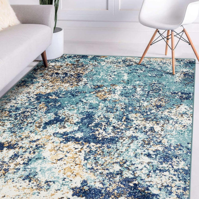Modern Abstract Area Rug - Blue 8X10