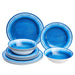 Melamine Dinnerware Set, Service for 4, Traditional Blue and White - Set of 12