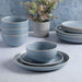 Gibson Home Rockaway round Stoneware Dinnerware Set, Service for 4 (12Pcs), Blue