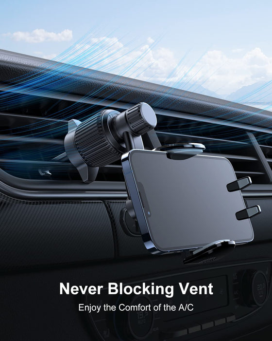 Car Vent Phone Mount, [Never Blocking Vent, Enjoy the Comfort of the A/C] Hands-Free Universal Extension Clip Air Vent Phone Holder Car Fit for All Phones Iphone Samsung More