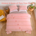Pink King Size Comforter Set, Boho Bedding Pom Pom Bed Comforter King Set for All Season 3 Pieces