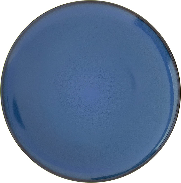Gibson Soho Lounge round Reactive Glaze Stoneware Dinnerware Set, Service for 4 (16Pc), Blue, Soho Round.