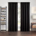 Eclipse Samara Solid Color Blackout Rod Pocket Single Curtain Panel, Black, 42 X 84