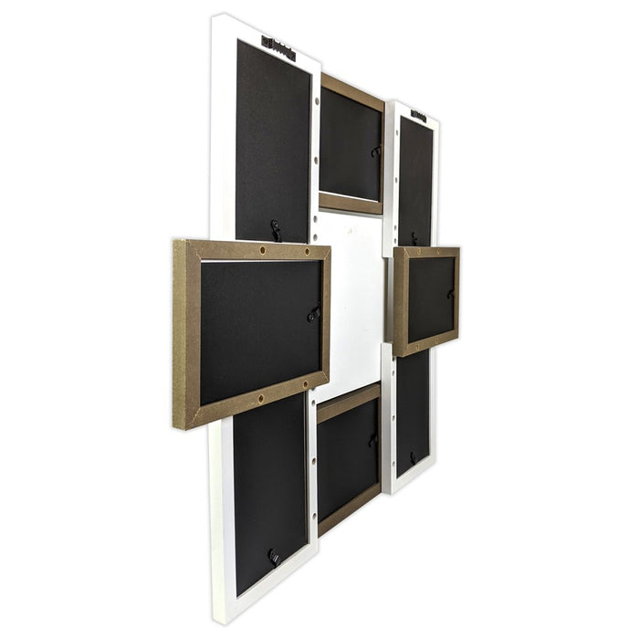 Mainstays 20" X 18" String Heart Rustic 8-Opening Manufactured Wood Collage Frame