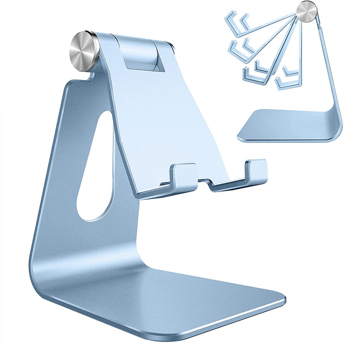 Adjustable Cell Phone Stand, Creadream Phone Stand, Cradle, Dock, Holder, Aluminum Desktop Stand Compatible with Phone Xs Max Xr 8 7 6 6S plus SE Charging, Accessories Desk,All Mobile Phones-Navy Blue