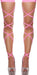 Women Criss Cross Sparkle Glitter Rhinestone Crystal over Knee Thigh High Stockings