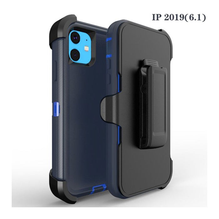 Drop Proof Silicone Belt Clip Holster Phone Case Cover for Apple Iphone 11 (Blue)