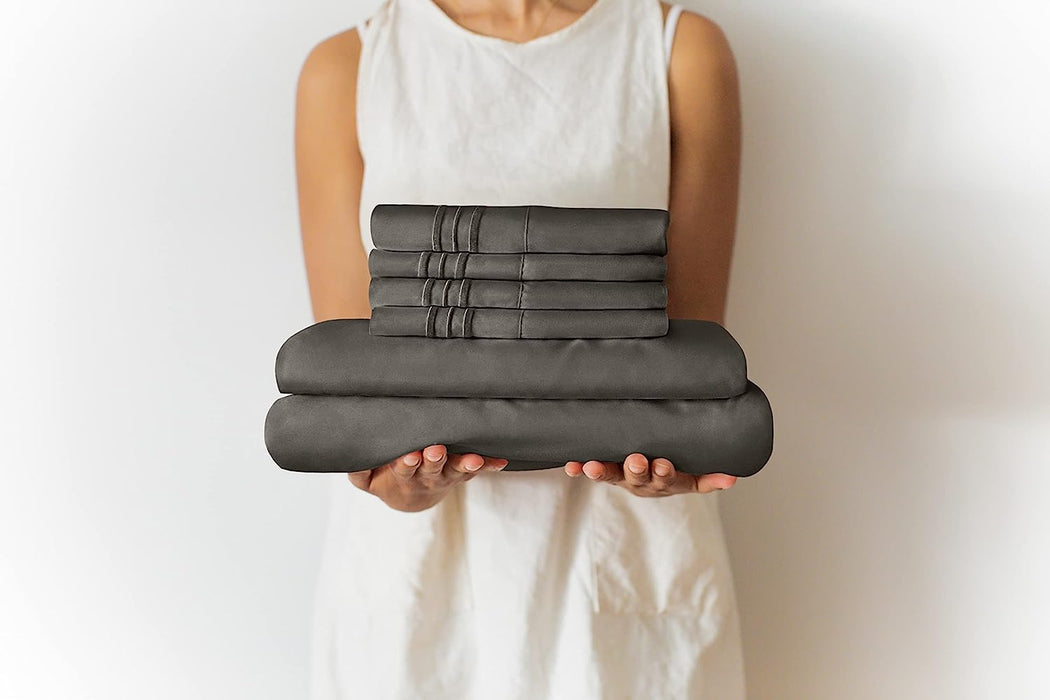 Extra Deep Pocket Sheets - 6 Piece Sheet Set - Full Sheets Deep Pocket - Extra Deep Pocket Full Sheets - Deep Fitted Sheet Set - Extra Deep Pocket Full Size Sheets - Easily Fits Extra Deep Mattresses