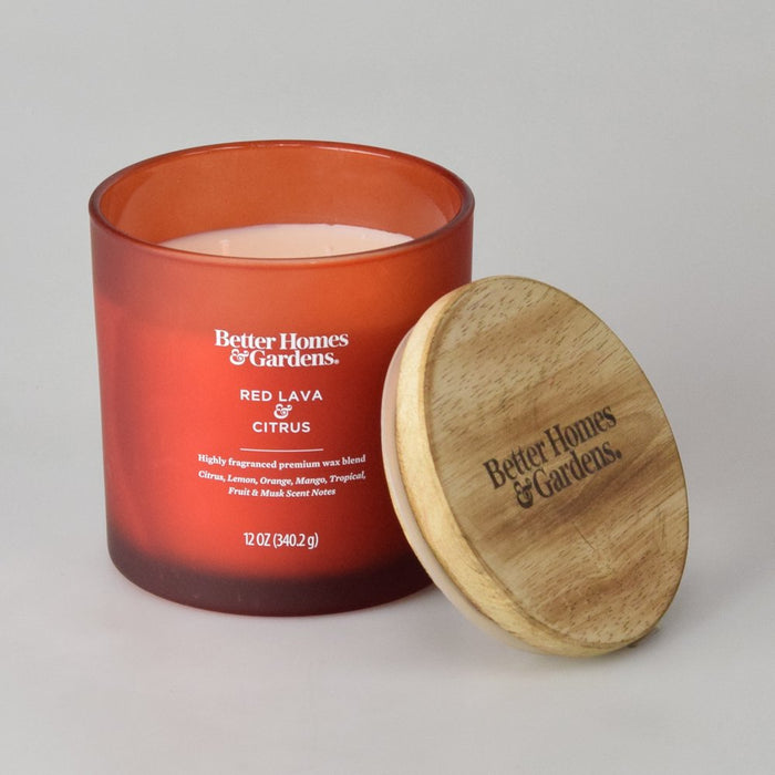 Better Homes & Gardens 12Oz Red Lava Citrus Scented 2-Wick Jar Candle