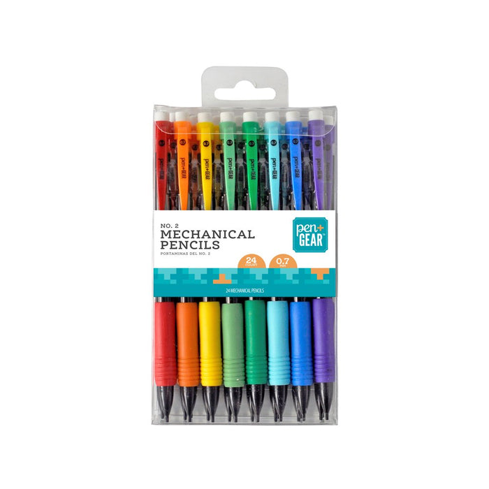 Pen+Gear #2 Comfort Grip Mechanical Pencils, 0.7 Mm Lead, 24 Pack