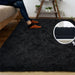 Super Soft Shaggy Rugs Fluffy Carpets, Black Area Rug for Living Room Bedroom Girls Kids Room Nursery Home Decor, Non-Slip Plush Indoor Floor Bedside Rug, 5 Ft X 8 Ft, Black