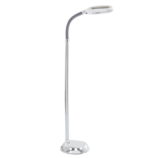 Adjustable Full Spectrum Sunlight Floor Lamp with Bendable Neck in Chrome Color