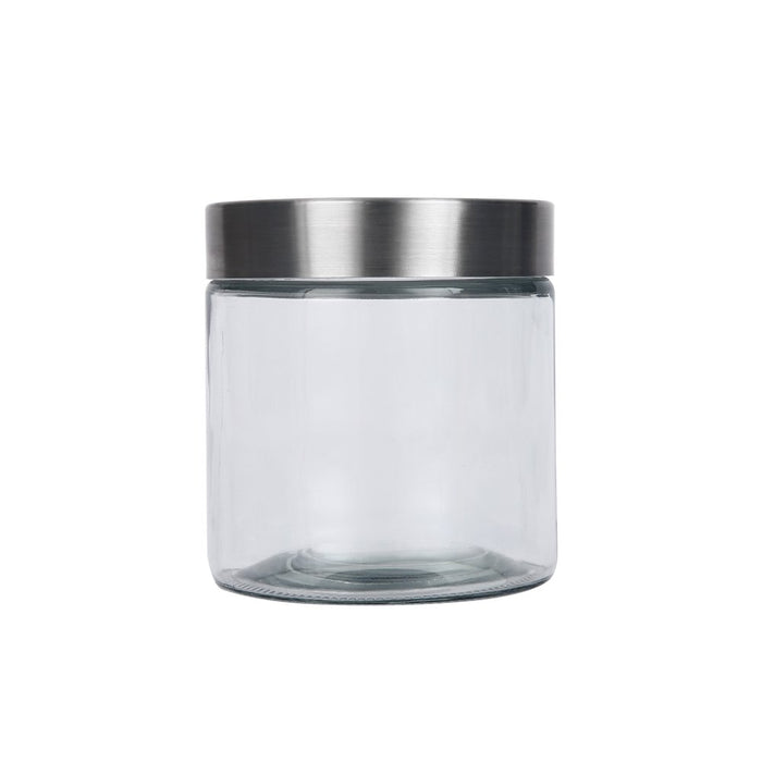 Mainstays Glass Storage Canisters with Stainless Steel Lids, 4 Piece Set