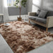 5X8 Large Area Rugs for Living Room, Super Soft Fluffy Modern Bedroom Rug, Tie-Dyed Brown Indoor Shag Fuzzy Carpets for Girls Kids Nursery Room Home Decor