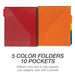 5 Subject Spiral File Folder Organizer / 5 Dividers with Pockets / Multi Pocket Folder / Document Holder / Paper Organizer / Customizable Front Cover / 10 Total Pockets