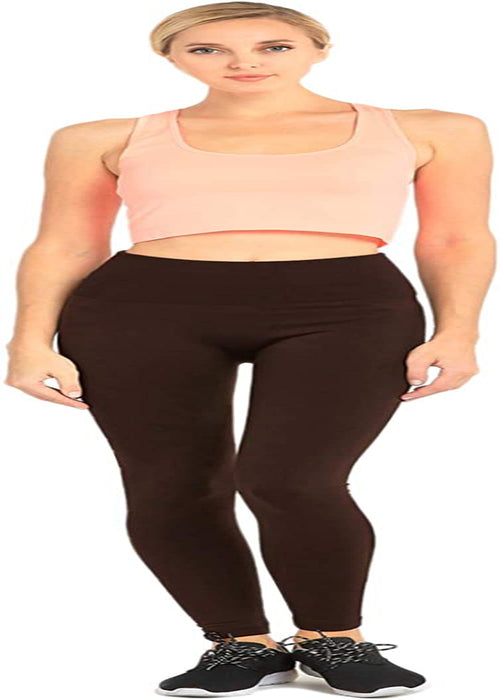 Leggings - Women'S Fleece Lined Solid Color High Waist Full Length Winter Leggings