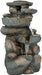 Rockery Tabletop Fountain - 16 H”5-Tier Resin Crafted Stacked Rockery Waterfall Fountain with Light&Cascading Water Stream for Indoor Outdoor, Relaxation Water Feature with Submersible Pump
