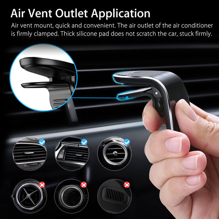 Magnetic Car Phone Mount Universal Air Vent Clip Phone Holder Hands Free Car Phone Mount for Iphone 11/11 Pro Xs Max X XR 8 Plus, Samsung Galaxy S10 S10+ S10E S9 S8, More Smartphones