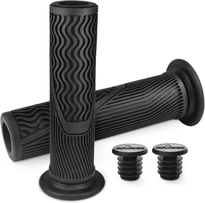 MTB BMX Scooter Grips - Handlebar Bicycle Grips for Flat Straight Bars like BMX, MTB, Scooter; Rubber Non-Slip Grip to Match Any Bike or Scooter