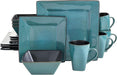 Gibson Elite Tequesta Square Reactive Glaze Stoneware Dinnerware Set, Service for 4 (16Pcs), Taupe
