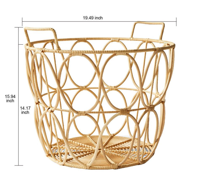 Better Homes & Gardens Large Natural Poly Rattan Open Weave round Basket