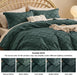 Bedsure Boho Duvet Cover Queen - Boho Bedding, Tufted Queen Duvet Cover for All Seasons, 3 Pieces Embroidery Shabby Chic Home Bedding Duvet Cover Set (Forest Green, Queen, 90X90)