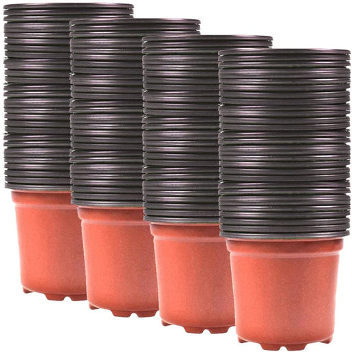 Plastic Nursery Plant Pot 100 Pack Flower Seedling Starter Pots for Little Garden Pots to Repot Succulents and Small Plants (100Pack)