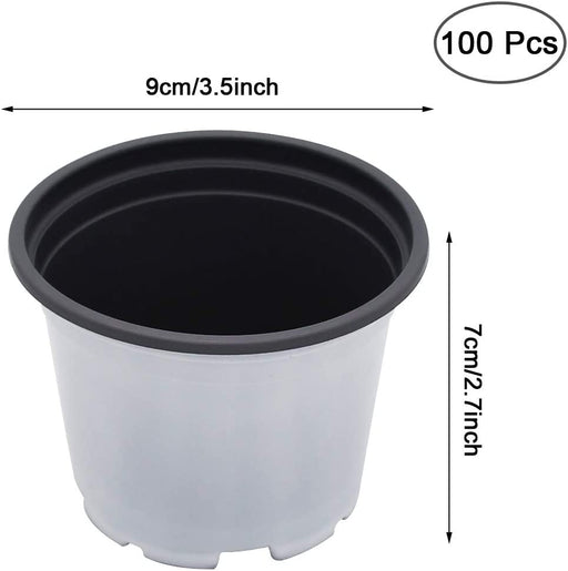 Plastic Plant Nursery Pots White Flower Seedling Starter Pots for Little Garden Pots to Repot Succulents and Plants (100PCS)