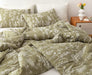 Queen Comforter Sets Olive Green Comforter,3 PCS Bedding Sets Floral Comforter Set Plant Flowers Printed on Green Comforter Set