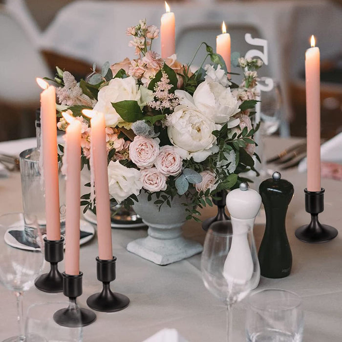 Black Candlestick Holders, 6 Pcs Metal Taper Candle Holders Candle Stick Candle Holder for Festive Table Decor Wedding Centerpiece Mantelpiece Home Decor Warmhousing Gift