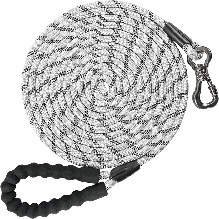 Heavy Duty Dog Leash, 30FT Reflective Dog Leash with Swivel Lockable Hook and Comfortable Padded Handle, Puppy Leash for Walking, Hunting, Camping, Backyard for Small Medium and Large Dogs